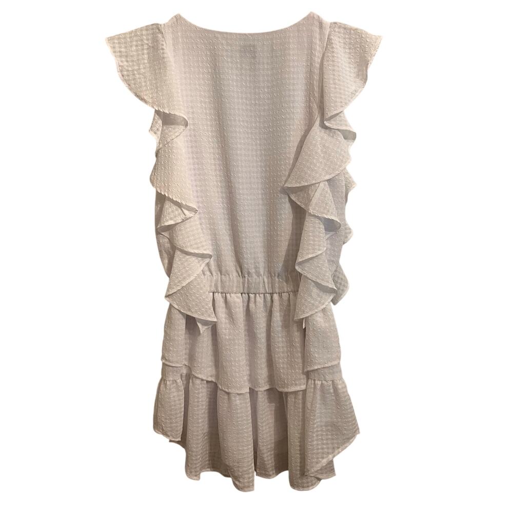 KOCH Womens Bright White Madison Check Dress, ruflle, Size S - Picture 8 of 9